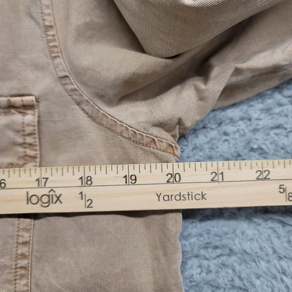 Lucky Brand Shirt Womens Medium Tan Western Cowboy Long‎ Sleeve Pockets Casual - Picture 8 of 8